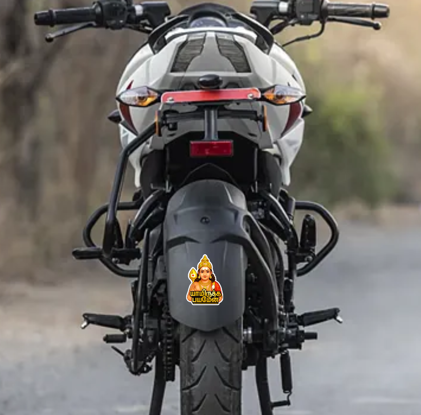 Smeeps Lord Murugan Blessings Sticker – 11.43 x 8.39 cm Car & Bike Vinyl Decal | Tamil Text Design | Waterproof & UV-Proof