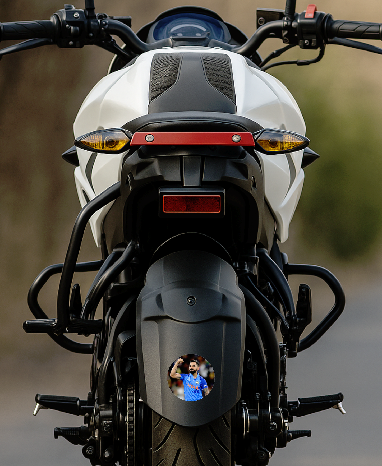 Smeeps Virat Kohli India Sticker – 10.16 × 10.16 cm (4 × 4 Inch) Round Car & Bike Vinyl Decal | Team India Celebration Design | Waterproof UV Resistant