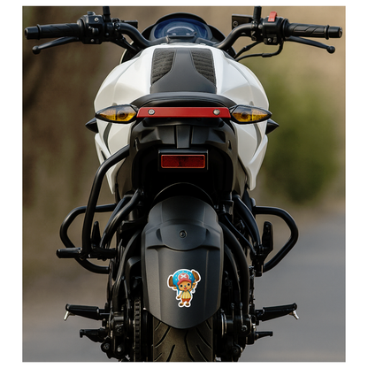 Smeeps Chopper One Piece Sticker – 8.89 x 10.16 cm Cute Anime Car & Bike Decal | Waterproof & UV Resistant