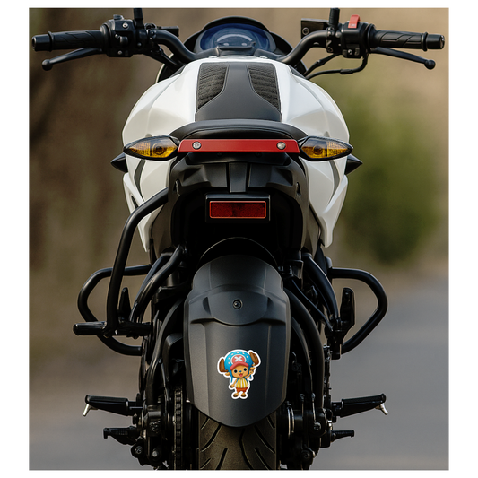 Smeeps Chopper One Piece Sticker – 8.89 x 10.16 cm Cute Anime Car & Bike Decal | Waterproof & UV Resistant