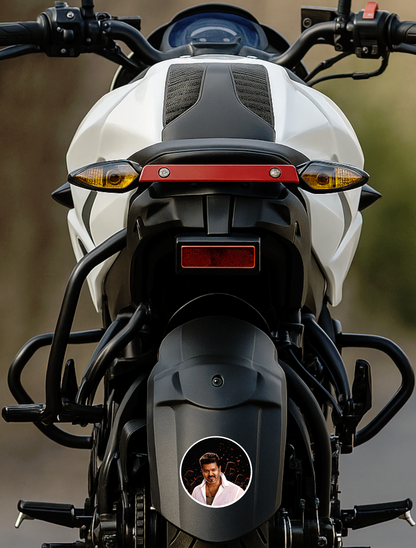 Smeeps Vijay Crowd Background Circular Car Sticker – 10.16 × 10.16 cm (4 × 4 Inch) Premium Vinyl Decal | Intense Fan Style Design | Waterproof UV Resistant Wash Proof | Pack of 1