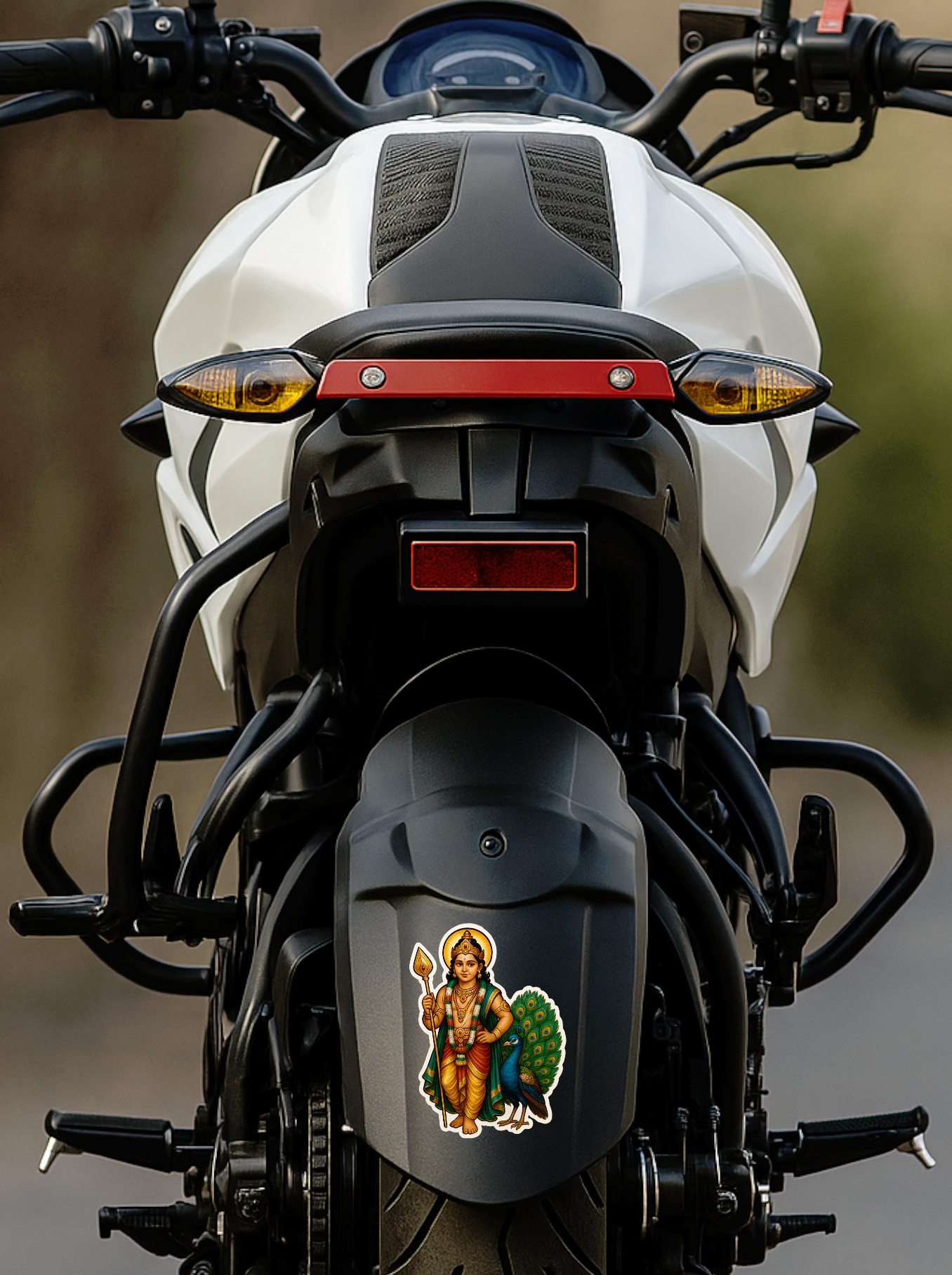 Smeeps Lord Murugan Sticker – Premium Muruga with Peacock Vinyl Decal | 8.39 x 11.43 cm | Waterproof & UV Resistant Car/Bike Sticker