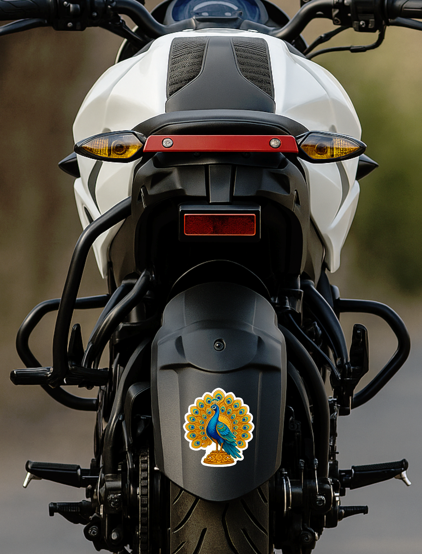 Smeeps Royal Peacock Sticker – 10.16 x 9.15 cm Elegant Decorative Vinyl Decal | Traditional Indian Peacock Design | Waterproof, Glossy & Durable