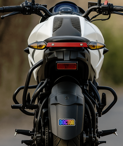 Smeeps DOCTOR Car Sticker – 12.7 x 5.08 cm Neon Glow Professional Identity Decal | Waterproof, UV-Resistant & Durable Vinyl for Cars, Bikes