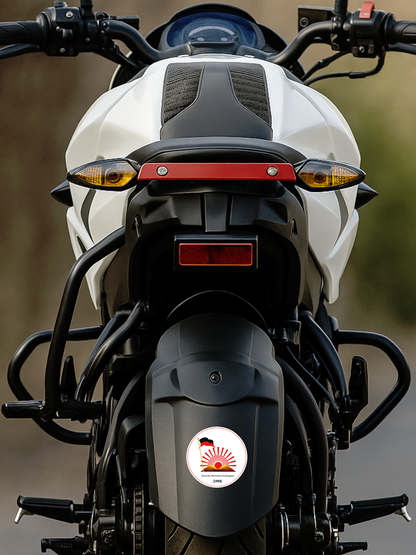 Smeeps DMK Logo Sticker – 10.16 cm Round Vinyl Decal | Dravida Munnetra Kazhagam Emblem | Waterproof & UV Resistant Car/Bike Sticker
