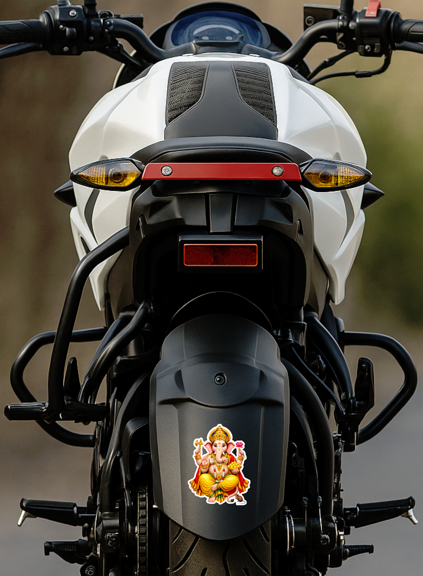 Smeeps Lord Ganesha Sticker – 11.43 × 8.89 cm (4.5 × 3.5 Inch) Hindu Religious Vinyl Decal for Car & Bike | Waterproof UV Resistant Ganpati Bappa Sticker