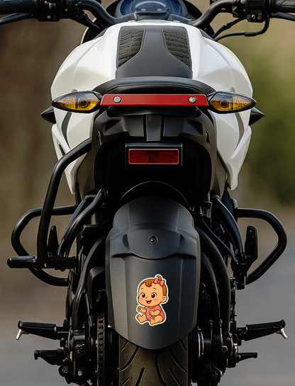 Smeeps Cute Baby Girl Sticker – 11.43 x 7.62 cm Adorable Cartoon Infant Decal | Nursery, Kids Room & School Use | Waterproof Vinyl