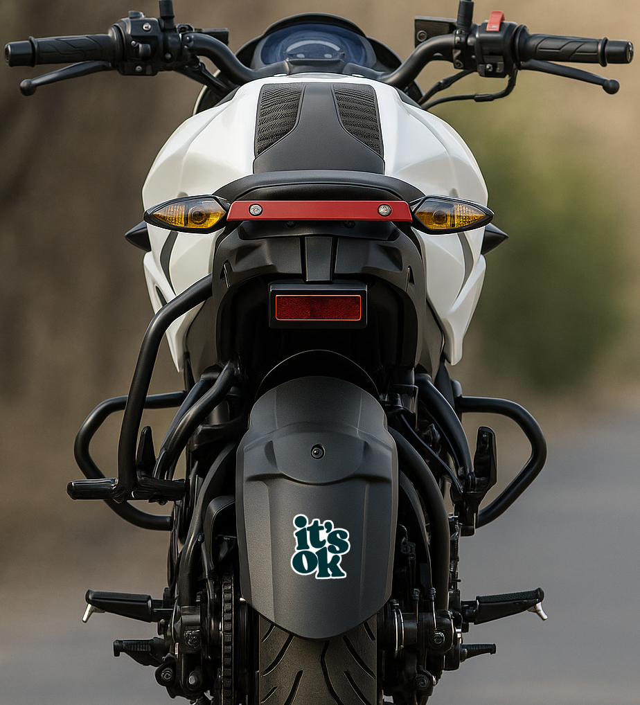 Smeeps “It’s OK” Minimal Typography Sticker – 10.16 x 9.15 cm Positive Quote Vinyl Decal | Aesthetic Motivational Design | Waterproof Car, Bike & Laptop Sticker