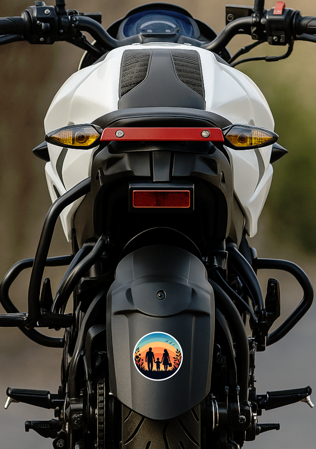 Smeeps Family Sunset Vinyl Sticker – 10.16 × 10.16 cm (4 × 4 Inch) Waterproof Family Car Sticker for Rear Windshield & Car Body | UV Resistant | Wash Proof | Pack of 1