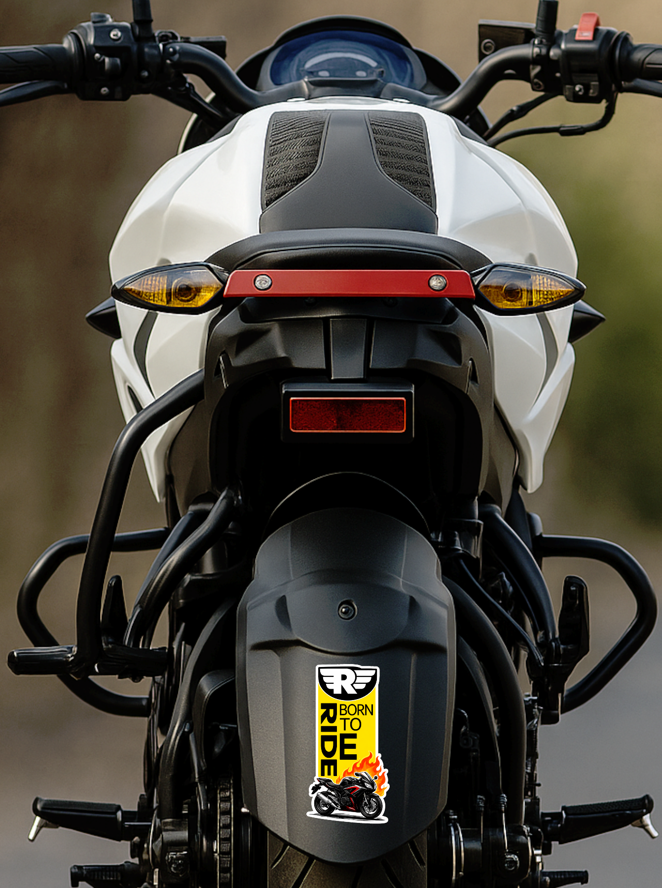 Smeeps Born To Ride Bike Vinyl Sticker – 11.43 × 5.85 cm (4.5 × 2.3 Inch) Waterproof Motorcycle Decal | Rider Graphic Sticker | UV Resistant Wash Proof | Pack of 1