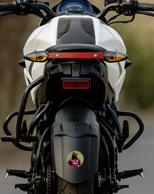 Smeeps Chris Gayle Sticker – 10.16 cm (4 Inch) West Indies Power Hitter Fan Vinyl Decal | Waterproof UV Resistant Round Sticker