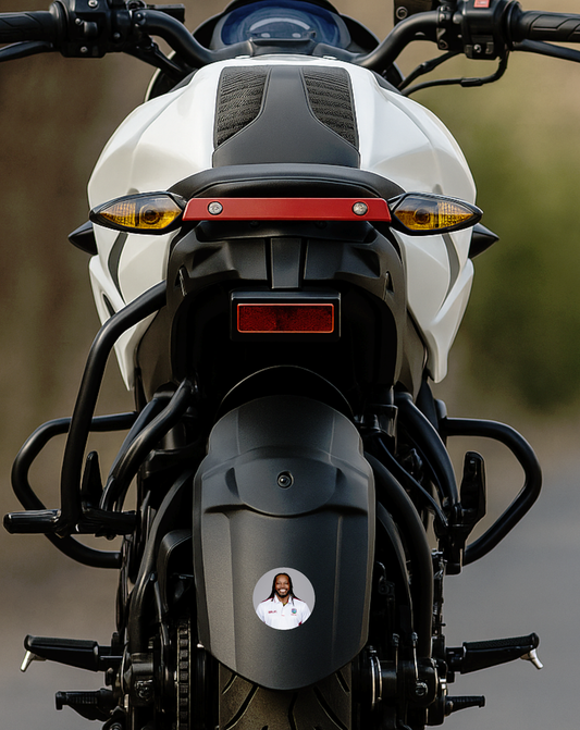 Smeeps Chris Gayle Sticker – 10.16 cm (4 Inch) West Indies Legend Fan Vinyl Decal | Waterproof UV Resistant Round Sticker