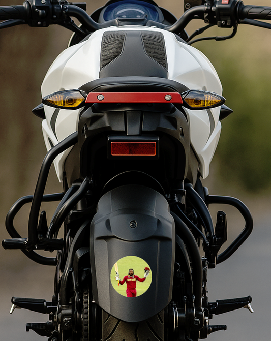 Smeeps Chris Gayle Sticker – 10.16 cm (4 Inch) West Indies Legend Fan Vinyl Decal | Waterproof UV Resistant Round Sticker
