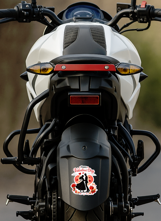 Smeeps Happy Valentine’s Day Romantic Couple Sticker – 10.93 × 10.16 cm (4.3 × 4 Inch) Premium Vinyl Decal | Love Celebration Design | Waterproof UV Resistant Wash Proof | Pack of 1