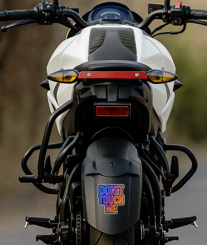 Smeeps “Don’t Touch Me” Car Sticker – 10.16 x 11.43 cm Neon Glow Decal | Waterproof Vinyl | Car Back Bumper & Window Protection Sticker