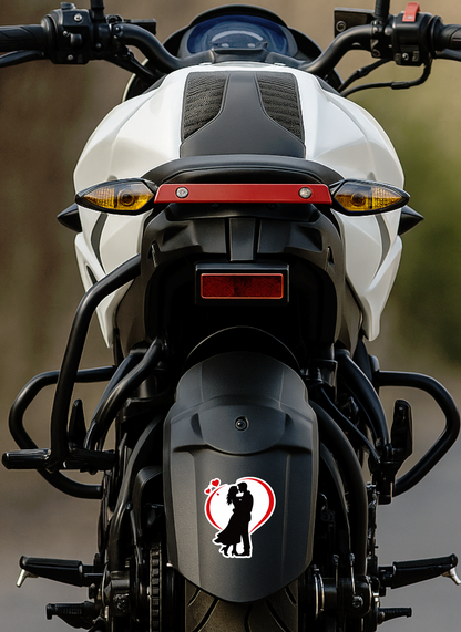 Smeeps Romantic Couple Hug Silhouette Sticker – 10.16 × 8.89 cm (4 × 3.5 Inch) Premium Vinyl Decal | Love Heart Embrace Design | Waterproof UV Resistant Wash Proof