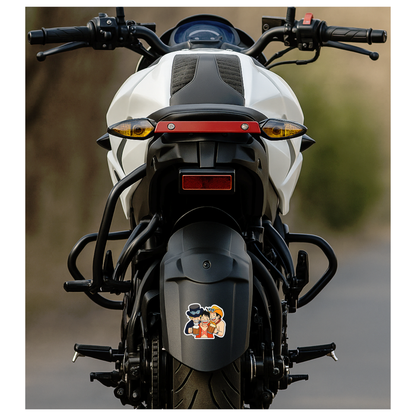 Smeeps One Piece Brothers Sticker – Luffy, Ace & Sabo Chibi Design | 10.16 x 8.64 cm Car & Bike Vinyl Decal | Waterproof & UV-Proof Anime Sticker