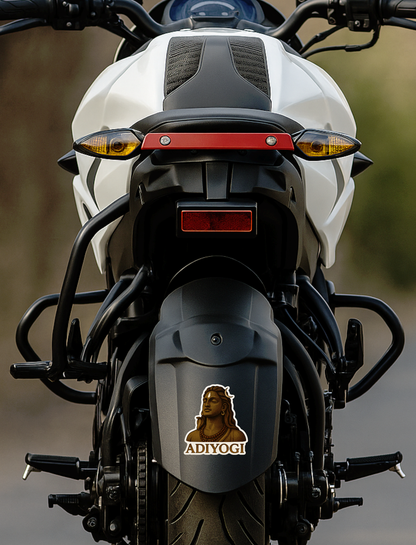 Smeeps Adiyogi Car Sticker – 10.16 x 9.15 cm Mahadev Shiva Decal | Waterproof & UV-Resistant Vinyl | Spiritual Car & Bike Sticker