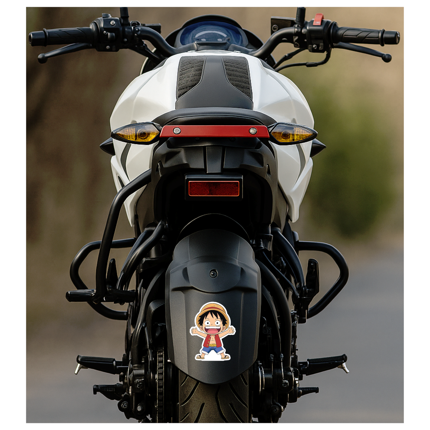Smeeps Child Luffy Sticker – 10.16 x 7.88 cm Cute One Piece Car & Bike Vinyl Decal | Waterproof & UV-Proof Anime Sticker