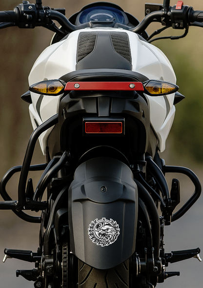 Smeeps Eagle Compass Car Sticker – 11.43 × 10.42 cm (4.5 × 4.1 Inch) Waterproof Vinyl Decal for Cars & Bikes | Black Eagle Head Compass Design | UV Resistant Washproof Automotive Sticker | Pack of 1