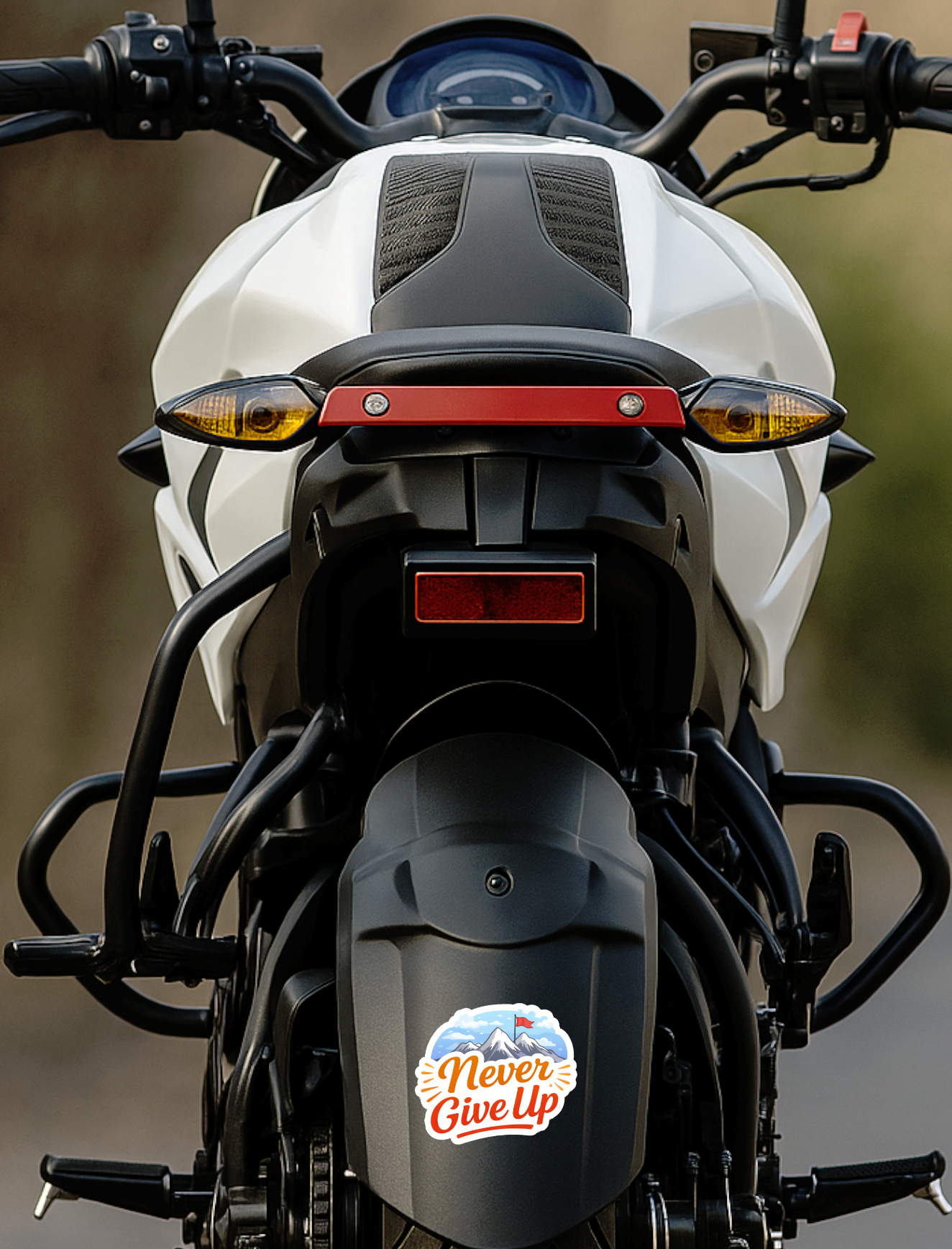 Smeeps Never Give Up Sticker – 10.16 × 8.89 cm (4 × 3.5 Inch) Motivational Quote Vinyl Sticker | Waterproof UV Resistant Wash Proof Durable