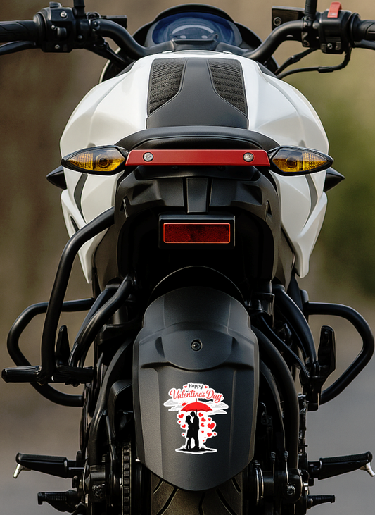 Smeeps Happy Valentine’s Day Couple Under Umbrella Sticker – 10.16 × 9.15 cm (4 × 3.6 Inch) Premium Vinyl Decal | Romantic Love Heart Design | Waterproof UV Resistant Wash Proof | Pack of 1