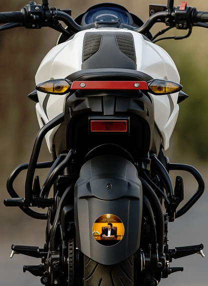 Thalapathy Vijay Chief Minister Premium Round Sticker – 10.16 × 10.16 cm (4 × 4 Inch) Waterproof UV Resistant Vinyl Car & Bike Sticker for Car, Helmet, Laptop & Rear Glass | Premium Political Fan Art Decal Pack of 1