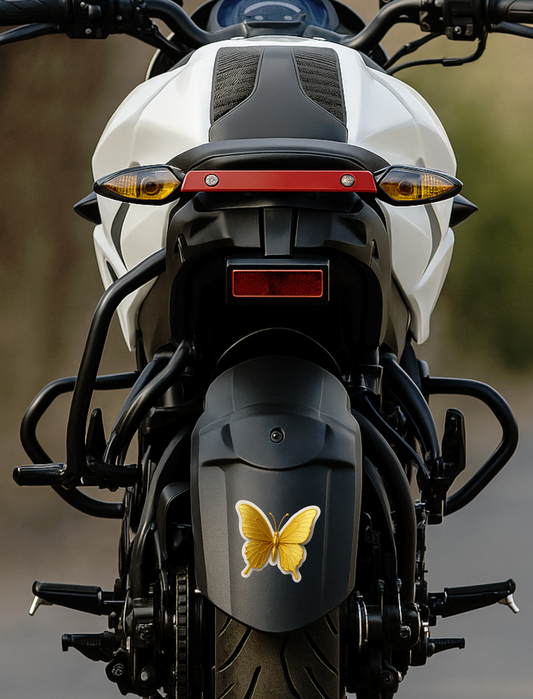 Smeeps Golden Butterfly Sticker – 10.42 x 10.16 cm Premium Vinyl Decal | 3D Metallic Effect | Waterproof & UV Resistant Car/Bike Sticker