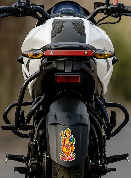 Smeeps Lord Murugan Wall Sticker – 13.97 × 6.60 cm (5.5 × 2.6 Inch) Hindu Religious Vinyl Decal for Door & Wall | Waterproof UV Resistant Spiritual Home Décor Sticker