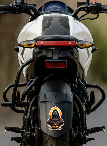 Smeeps Lord Shiva Meditation Sticker – 12.7 × 9.4 cm (5 × 3.7 Inch) Mahadev Trishul & Shivling Vinyl Decal for Car & Bike | Waterproof UV Resistant Religious Sticker