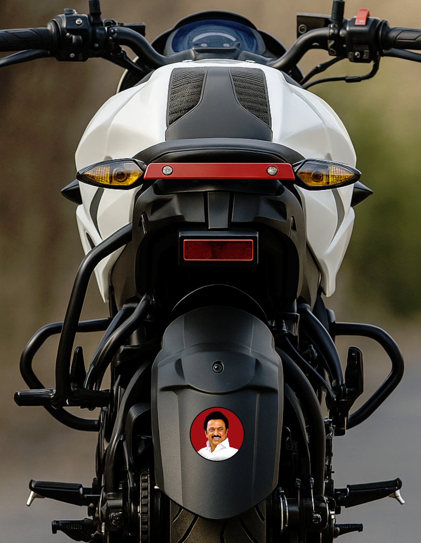 Smeeps M.K. Stalin Sticker – Premium HD Political Leader Decal | 10.16 cm Round Vinyl | Waterproof & UV Resistant DMK Car/Bike Sticker