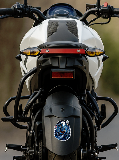 Smeeps Lord Shiva Mountain Vinyl Sticker – 10.16 × 10.16 cm (4 × 4 Inch) Waterproof Bike & Car Decal | Mahadev Trishul Design | UV Resistant Wash Proof | Pack of 1