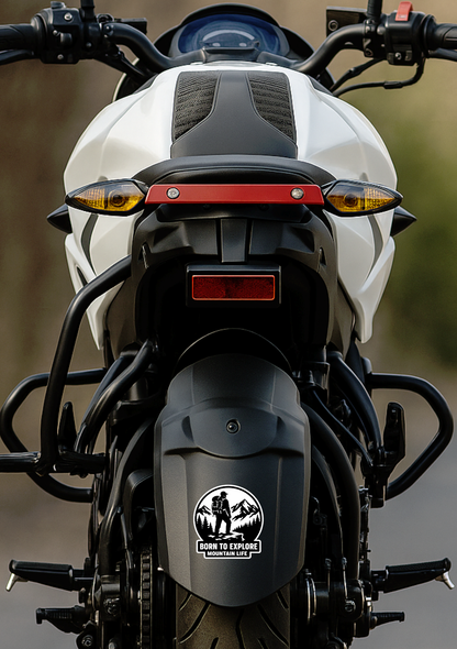 Smeeps Born To Explore Mountain Life Vinyl Sticker – 10.67 × 10.16 cm (4.2 × 4 Inch) Waterproof Adventure Travel Sticker for Car, Bike, Laptop & Helmet | UV Resistant | Pack of 1