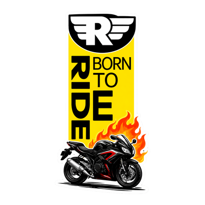 Smeeps Born To Ride Bike Vinyl Sticker – 11.43 × 5.85 cm (4.5 × 2.3 Inch) Waterproof Motorcycle Decal | Rider Graphic Sticker | UV Resistant Wash Proof | Pack of 1