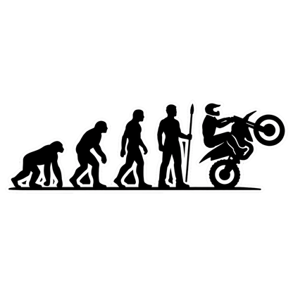 Smeeps Evolution Bike Stunt Vinyl Sticker – 12.7 × 4.07 cm (5 × 1.6 Inch) Waterproof Rider Evolution Sticker for Car, Bike & Helmet | Premium Die-Cut Decal | Pack of 1