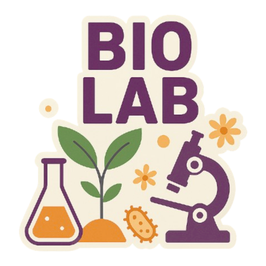 Smeeps Bio Lab Sticker – 10.16 x 9.66 cm Science & Microscopy Vinyl Decal | Purple Theme Biology Design | Waterproof & Durable