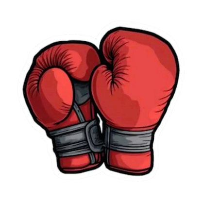 Smeeps Red Boxing Gloves Sticker – 9.15 x 8.89 cm Sports Vinyl Decal | Fighter & Gym Motivation Sticker | Waterproof & UV-Resistant Car & Bike Sticker