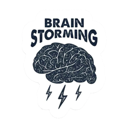 Smeeps “Brain Storming” Sticker – 7.88 x 10.16 cm Creative Thinking Vinyl Decal | Brain & Lightning Design | Waterproof & UV-Resistant Car, Laptop & Bike Sticker
