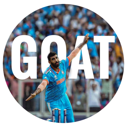 Smeeps Jasprit Bumrah GOAT Sticker – 10.16 × 10.16 cm (4 × 4 Inch) Round Car & Bike Vinyl Decal | Indian Cricket Fast Bowler Design | Waterproof UV Resistant