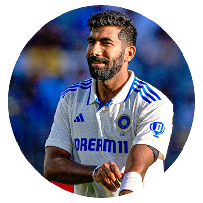 Smeeps Jasprit Bumrah GOAT Sticker – 10.16 × 10.16 cm (4 × 4 Inch) Round Car & Bike Vinyl Decal | Indian Fast Bowler Celebration Design | Waterproof UV Resistant