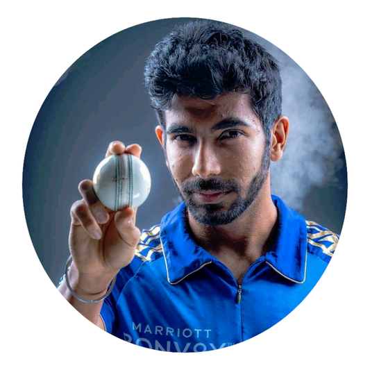 Smeeps Jasprit Bumrah Team India Sticker – 10.16 × 10.16 cm (4 × 4 Inch) Round Car & Bike Vinyl Decal | Indian Fast Bowler Action Design | Waterproof UV Resistant