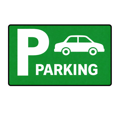 Smeeps Car Parking Sticker – 16.76 × 10.16 cm (6.6 × 4 Inch) Premium Vinyl Decal | Green “P” Car Parking Sign | Waterproof UV Resistant Wash Proof | Pack of 1
