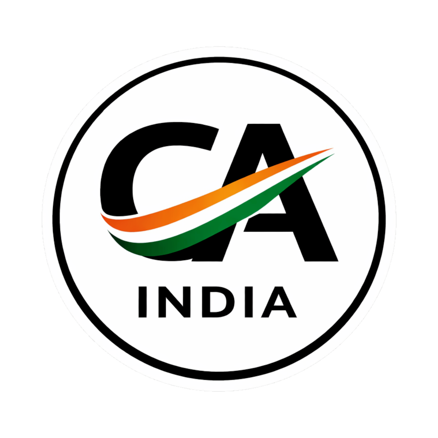 Smeeps CA India Car Sticker – 10.42 × 10.16 cm (4.1 × 4 Inch) Waterproof Vinyl Round Sticker for Chartered Accountants | UV Resistant | Wash Proof | Pack of 1