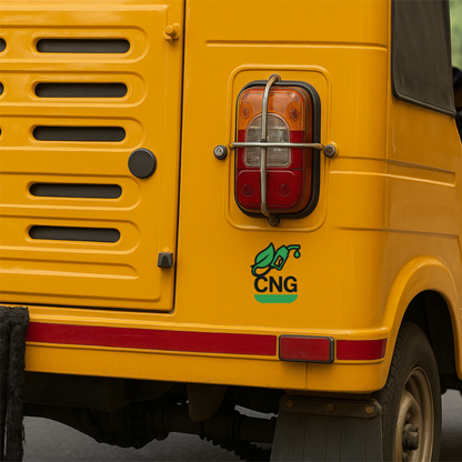 Smeeps CNG Leaf Nozzle Sticker – 10.42 x 8.89 cm Eco Fuel Car & Bike Vinyl Decal | Waterproof | Clear CNG Identification