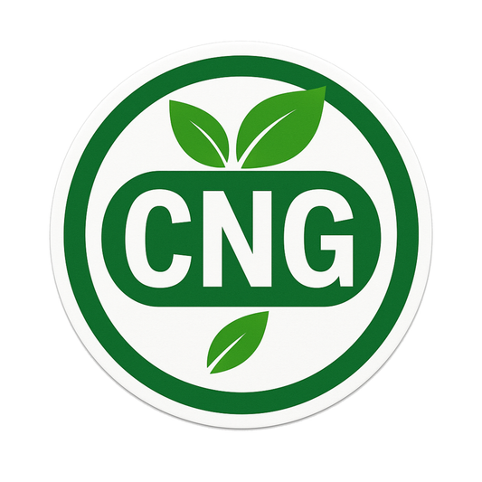 Smeeps CNG Round Leaf Sticker – 10.16 x 10.16 cm Eco Green Circle Car & Bike Vinyl Decal | Waterproof | Clear CNG Fuel Identification