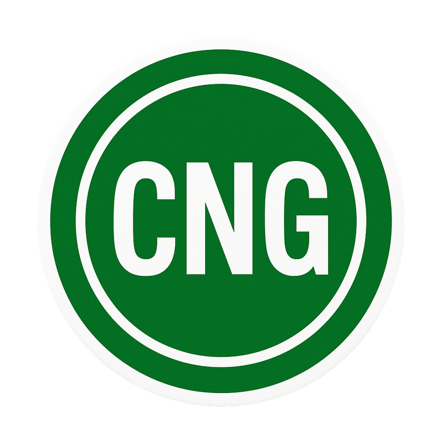 Smeeps CNG Bold Round Sticker – 10.16 x 10.16 cm Solid Green Circle Car & Bike Vinyl Decal | Waterproof | Clear Fuel Type Identification