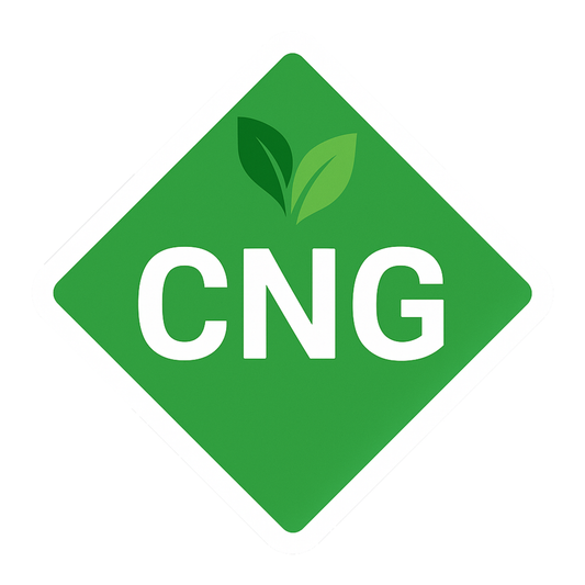 Smeeps CNG Leaf Diamond Sticker – 10.16 x 10.16 cm Eco Green Car & Bike Vinyl Decal | Waterproof | Clear CNG Fuel Identification
