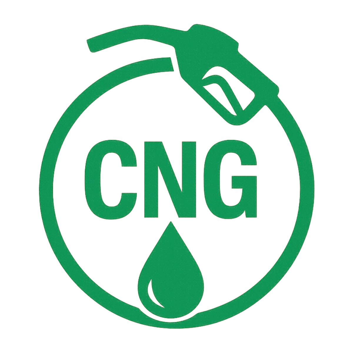 Smeeps CNG Fuel Cap Sticker – 9.66 x 8.89 cm Green Symbol Decal for Car & Bike | Fuel Type Identification | Waterproof & UV-Resistant Vinyl