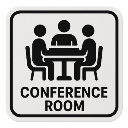Smeeps Conference Room Sign Sticker – 14 x 14 cm | Bold Office Indicator for Meeting Spaces | Black & White Design