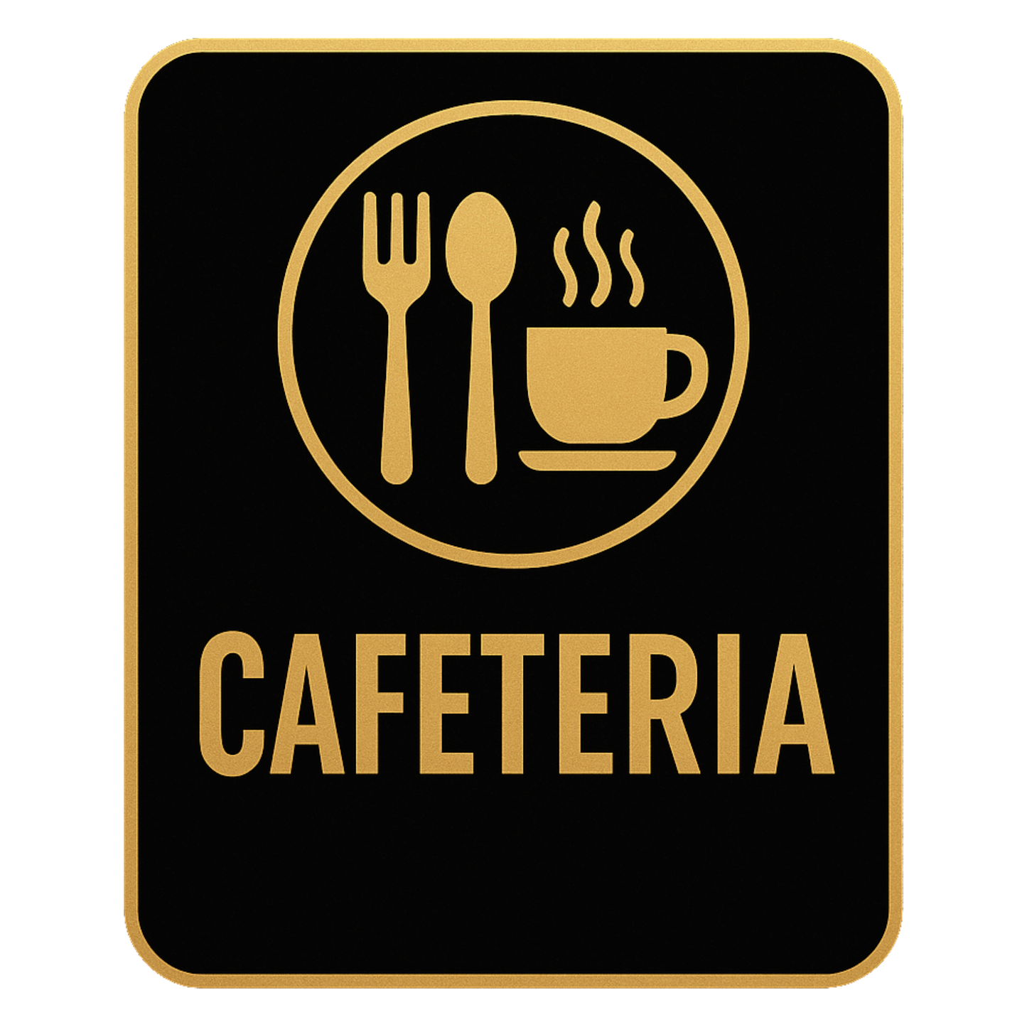 Smeeps Cafeteria Door Sticker – 12.7 x 15.24 cm Office Signage | Gold & Black Premium Vinyl | Waterproof, Durable & Easy to Apply